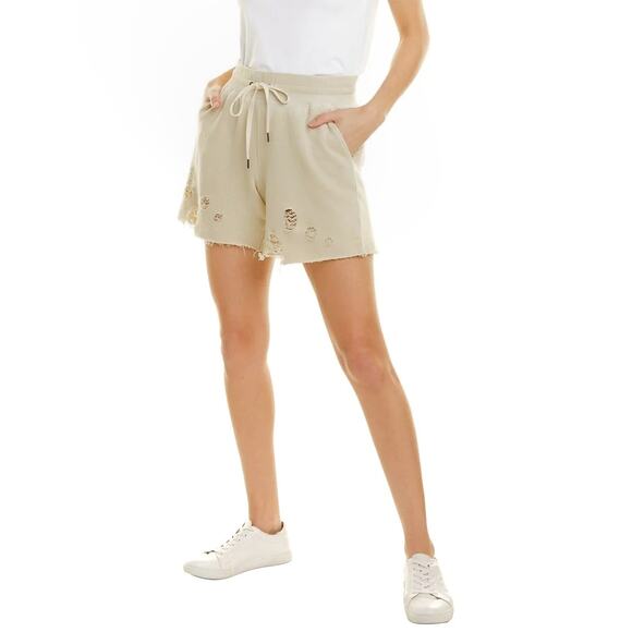 n:PHILANTHROPY Coco destroyed distressed sweat shorts in vintage bone Size S NEW - Picture 3 of 9